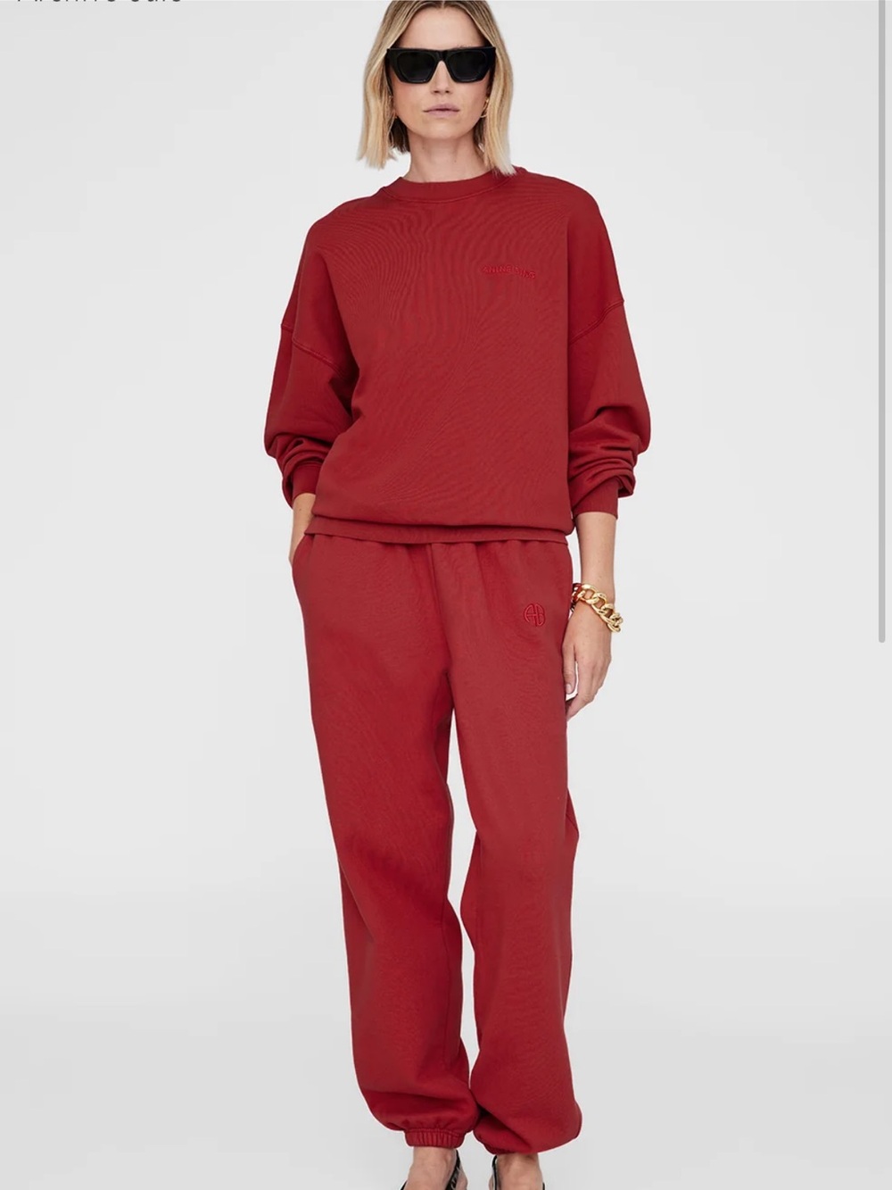 Anine Bing Miles Sweatshirt 100% Cotton Size L